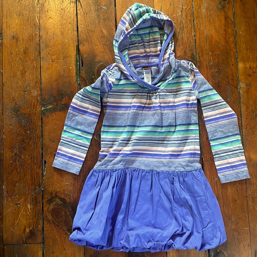 TEA girls size 5 long-sleeve hoodie dress